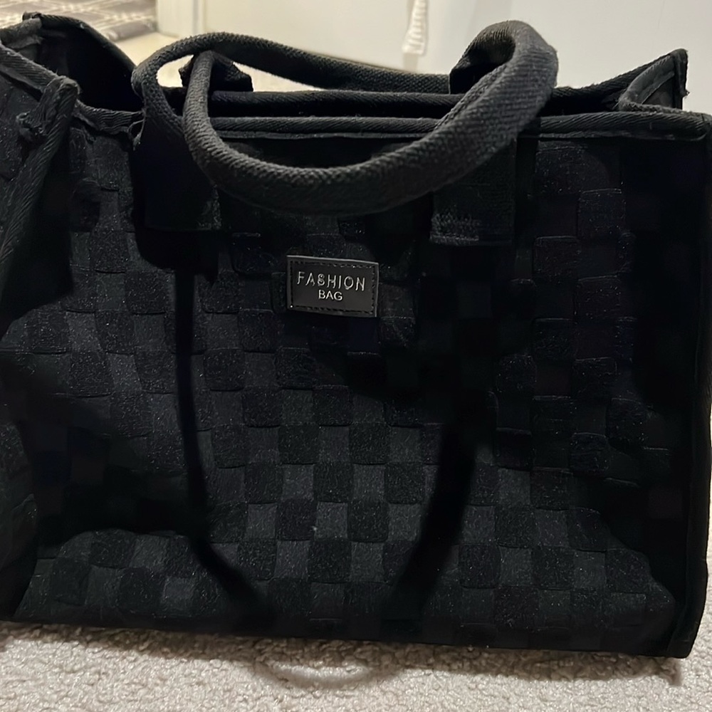 SHEIN Black Checkerboard Tote